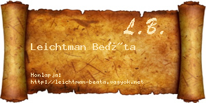Leichtman Beáta névjegykártya