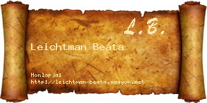 Leichtman Beáta névjegykártya